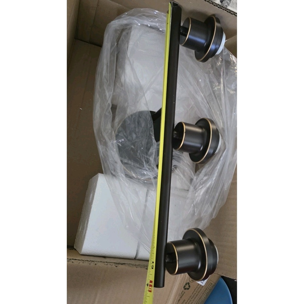 3-Light Bathroom Light Fixtures, Brown and Gold Bathroom Wall Lights, Modern ...